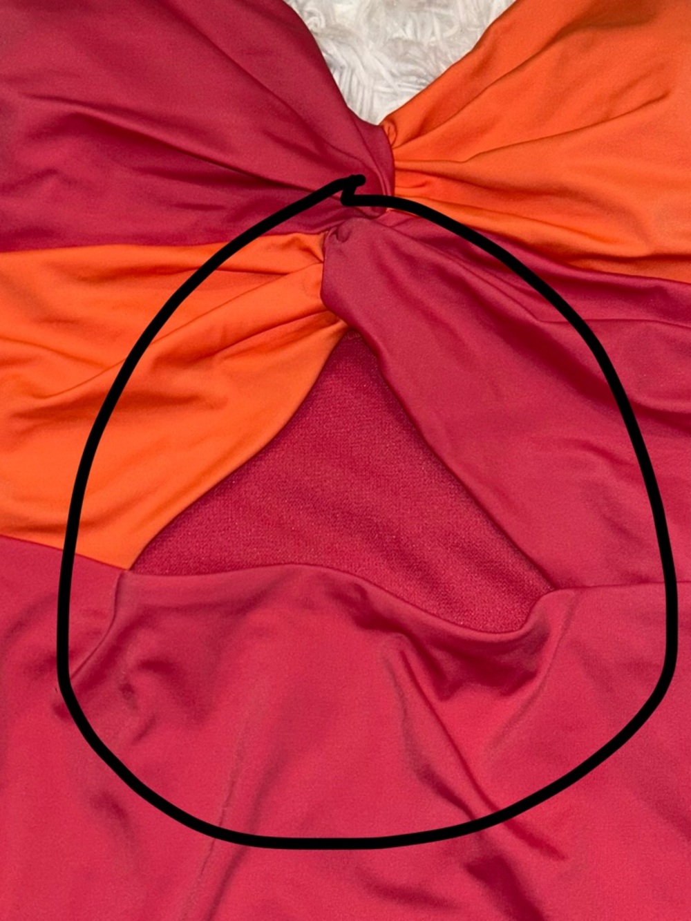 Time & Tru cut out one piece orange pink swimsuit size 12 14 large NWT - Picture 8 of 8